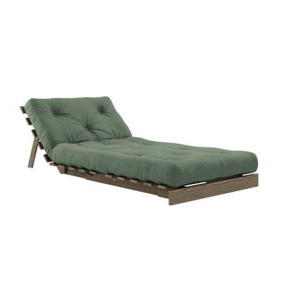 Karup Slaapbank Roots 90 - 756 Olive Green - 106 carob brown lacquered