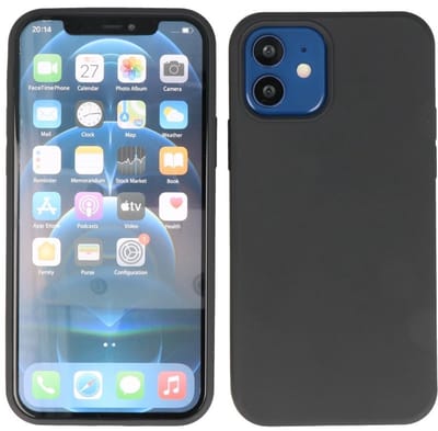 Lunso - Softcase hoes - Geschikt voor iPhone 12 Mini - Zwart