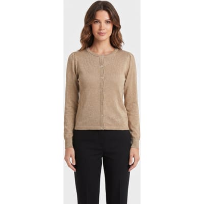 Summum Woman Cardigan Lurex Knit Sesame Größe: M | Cardigans Outlet | Damen