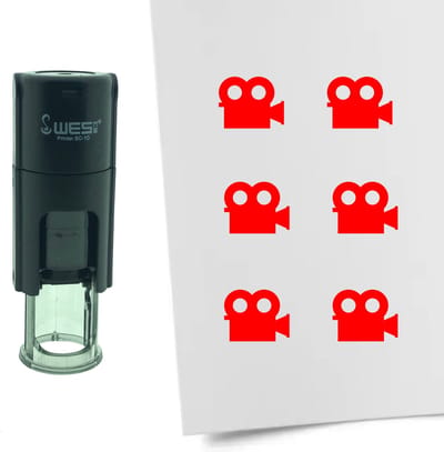 CombiCraft Stempel Video of Film 10mm rond - rode inkt