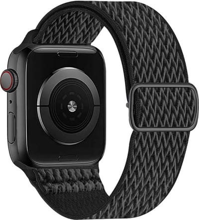 Innerlight® Nylon - Zwart - 38mm / 40mm / 41mm - Nylon bandje geschikt voor Apple Watch - Geschikt als Apple Watch bandje voor Series 1/2/3/4/5/6/7/8/9/10 42mm/11 42mm/SE