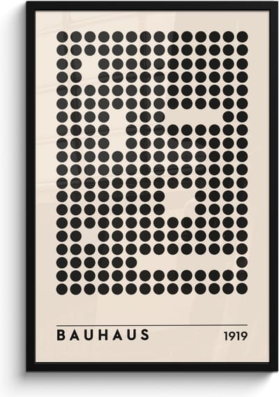 Poster in lijst - Fotolijst 60x90 cm - Posters - Bauhaus - Retro - Modern - Kunst - Abstract - Posterlijst zwart - Decoratie - Wanddecoratie woonkamer - Muurdecoratie slaapkamer