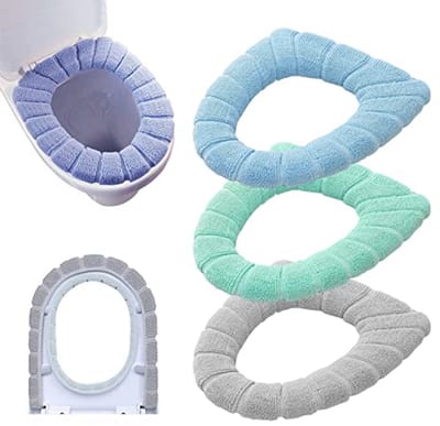 3 Stuks Zachte Warme Wasbare Toiletbril Hoezen - Rekbaar en Comfortabel