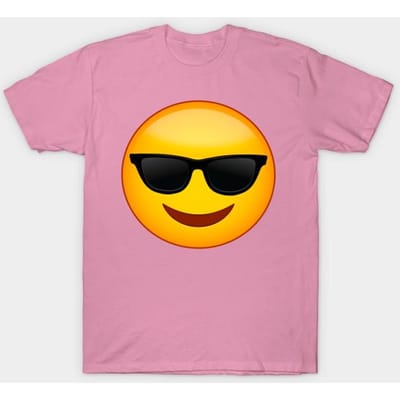 T-shirt femme émoticône couple costume drôle émoticône lunettes de soleil Harajuku imprimé kawaii t-shirt été manches courtes femme t-shirt haut t-shirt XL rose