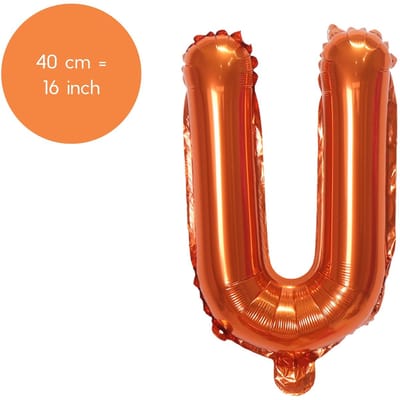 Fienosa Folieballon Letter U Oranje 40 cm – Letterballon voor EK, WK & Feestdecoratie