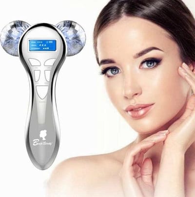 BenjaBeauty Gezichtsroller - massage roller - Huidverzorging - Massage apparaten - Gezichtsroller -Gezichtsmassage - Cadeau - Zilver