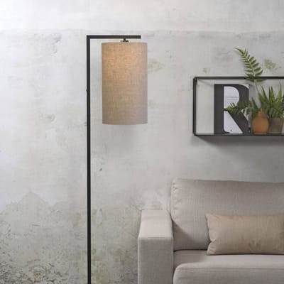 it's about RoMi Vloerlamp Boston - Zwart/Taupe - 30x25x160cm - Bohemian,Scandinavisch - Staande lampen voor Woonkamer - Slaapkamer