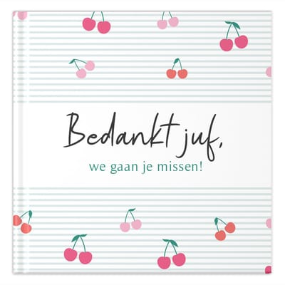 Fyllbooks Afscheidsboekje voor Juf – 35 kinderen – Kersjes