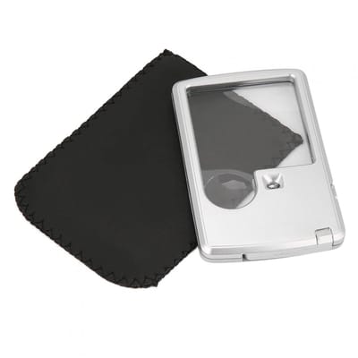 Dailygoods - Pocket Vergrootglas met LED Licht en Lederen Case