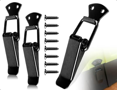 Cosensi - Tension Clasps - Veiligheidsvergrendeling - Ideaal voor deuren en ramen - Zwart - Robuuste sluiting - Geschikt voor huishoudens en kantor...