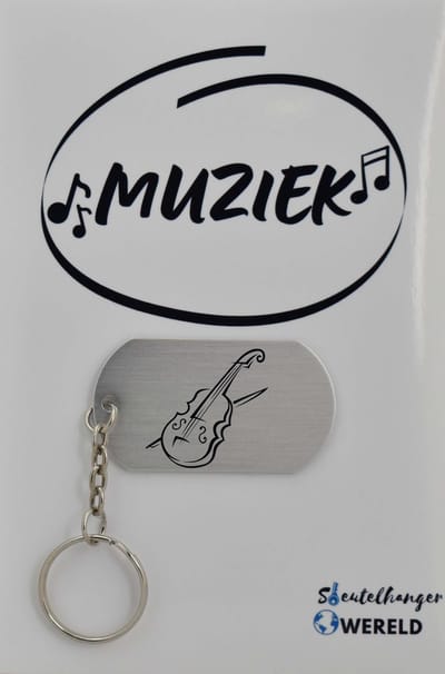 viool Sleutelhanger inclusief kaart - viool cadeau - viool - Leuk kado voor je vriend om te geven - 2.9 x 5.4CM
