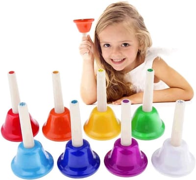 Handbellen Set - Muziek Bellen - Muzikale Ontwikkeling - 8 Verschillende Kleuren - 8 Stuks - Multicolor