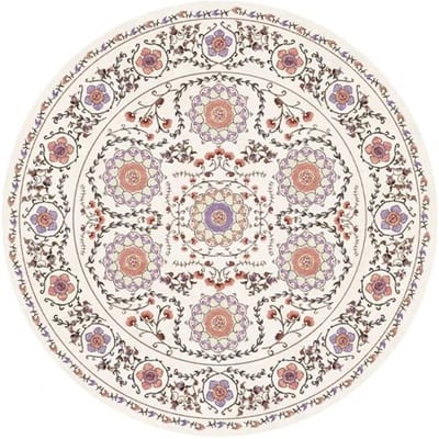 Europees Pastorale Stijl Tapijten voor Woonkamer Vintage Slaapkamer Decor Rond Tapijt Wasbare Pluche Mat Pluizig Zacht Lounge Kleed 80x80cm