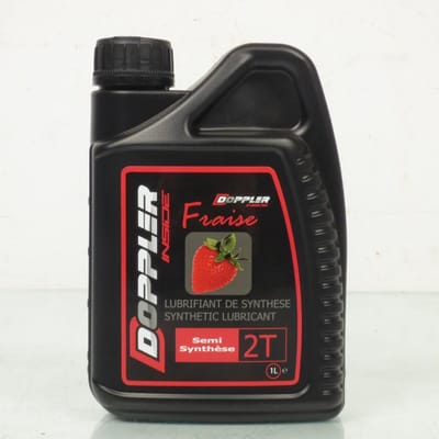 1L huile moteur 2 temps semi synthèse Doppler senteur fraise pour scooter neuf