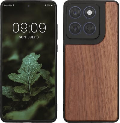 kwmobile telefoonhoesje geschikt voor Motorola Edge 60 Fusion - Hoesje met bumper in donkerbruin - Backcover - hout