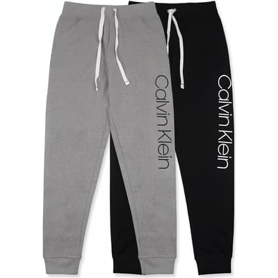 Calvin Klein Ck Logo Lettre Imprimé Cordon de Serrage Poignets Joggers en Tricot Ensemble 2 Pièces Bas Femme QP2074S-030 M gray