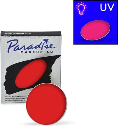 Mehron - Paradise AQ Schmink op Waterbasis Neon/Glow in the Dark - Vulcan - Neon Rood- 7 gram