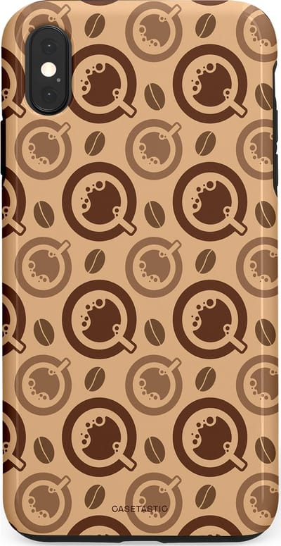Casetastic Hoesje Geschikt voor Apple iPhone Xs Max - Stijlvolle Beschermende Duo-layer Case - Cappuccino Ontwerp