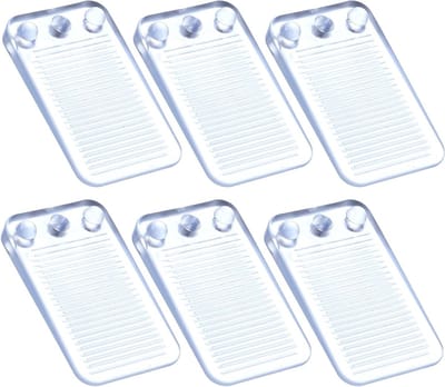 Set van 6 Transparante Plastic Wedges 5 x 3 cm - Antislip Deurstoppers voor Vloeren, Ramen en Meubels, Duurzaam en Veelzijdig Gebruik
