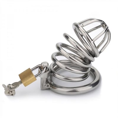 Birdy metalen kuisheidskooi 8 x 3,5 cm - Cockring Maat 45 MM - Metalen Penis Kooi - Metalen Chastity
