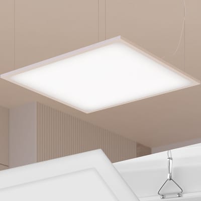 tectake® LED Paneel Lucerna - 45 x 45 - LED TL voor Systeemplafond - Plafondlamp - Wandlamp - Plafonniere - Ultradun - Warmwit 3000K - Energiebesparend