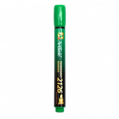 Schuine permanente marker - 1 groene pen - watervaste onuitwisbare inkt - enkele punt - basisverpakking