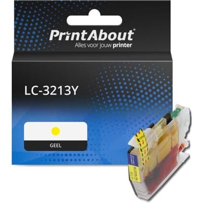 PrintAbout Inktcartridge LC-3213Y Geel Hoge capaciteit geschikt voor Brother