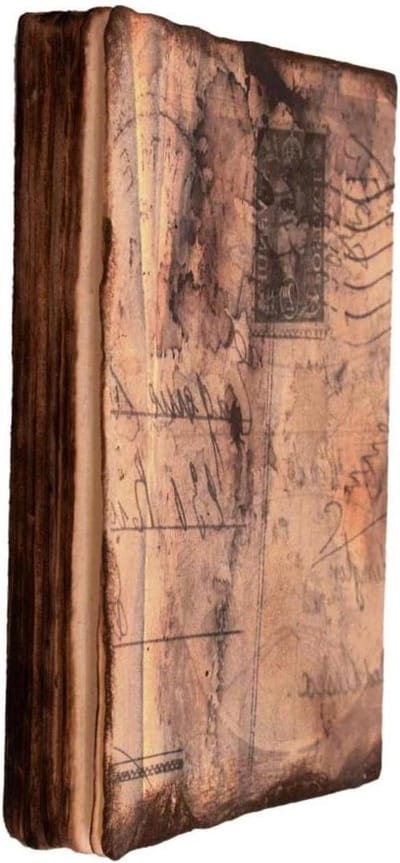 Handgemaakt Journal - Vintage Dagboek - Memoires Schrijven - Echt Brandverbrande Randen - 7x5 Inch - Multi