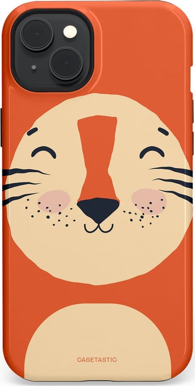 Casetastic hoesje geschikt voor Apple iPhone 15 Plus - MagSafe - Dubbellaagse bescherming - Knuffelkopjes tijger - Fashion Case - Terracotta Zand