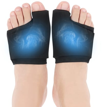 Crrynuo - 2-Pack Koel/Warm Voetband - Zwart - Herbruikbare Gel Voetbeschermer - Voor Voetpijn En Sportblessures
