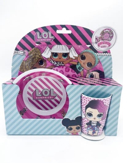 Lol Surprise Lunchset 3 Delig inclusief Bord, Beker & Kom in kadoverpakking! - LOL Surprise servies - Lol surprise kado -