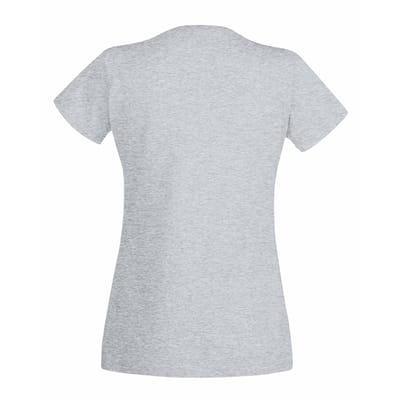 Fruit Of The Loom Dames Vrouwen-Fit Valuegewicht V-hals T-shirt met korte mouwen (Heather Grijs)