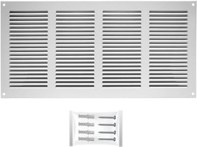 Ventilatiegrille met Insectenbescherming 400x200 mm Metaal Wit voor Buitenlucht