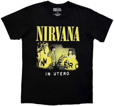 Nirvana - In Utero Band Photo Heren Tshirt - S - Zwart