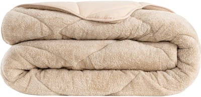 Dekbed zonder overtrek, 4 Seizoenen Dekbed, Teddy, Wasbaar Dekbed, Beige, 140x200 cm, Eenpersoons, Teddy Dekbedovertrek, 2 in 1 Dekbed, Hoesloos Dekbed, Ultra Soft Dekbed, Dubbelzijdig, Wasbaar, Zacht & Hypoallergeen, De Linde Home