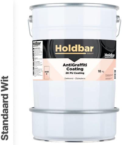 Holdbar Anti Graffiti Coating Wit (Witste kleur) 10 Kg - Maakt Graffiti verwijderbaar - Graffiti Verwijderen - In Alle Kleuren - Voor Steen, Beton, Hout, Metaal en Tegels