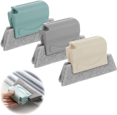 Set Van 3 - Schrobborstel - Raamgroeven Reinigingsborstel - Schoonmaakborstel - Mini Kleine Borstel - 2-In-1 Multifunctionele - Deuren, Reiniging Van Alle Hoeken En Gaten, Raamkozijnen
