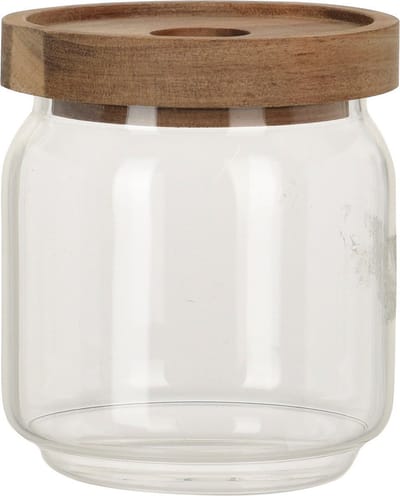 Voorraadpot - transparant glas - met deksel - 400 ml - voorraadbus- Voorraadbussen met luchtdichte deksel - Afmeting: 9 x 10 cm
