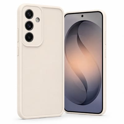 Geschikt voor Samsung Galaxy S26 Hoesje - Siliconen Matte Back Cover - Creme