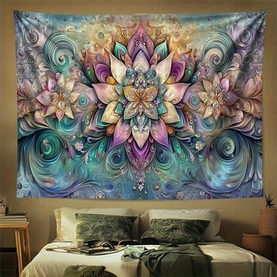 Mandala Bloemen Digitale print polyester wandkleed geschikt voor gebruik in woonkamers slaapkamers kantoren bars feesten 70x100CM