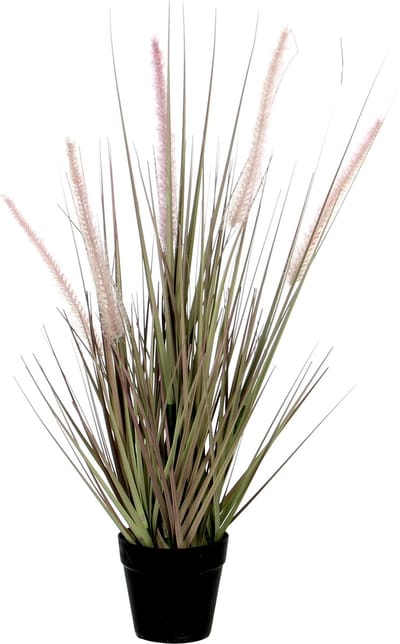 Groene Dogtail/siergras kunstplant 53 cm in zwarte pot - Kunstplanten/nepplanten