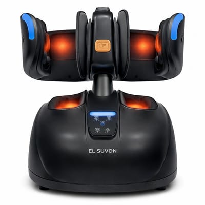 El Suvon Shiatsu Voetmassage Apparaat - Beenmassage - Luchtcompressie & Infrarood Warmte - Zwart