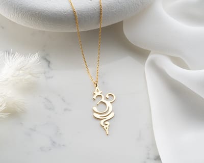 Breathe Ketting Spirituele Yoga Breathe Ketting | 925 Sterling Zilver | Goud_45 cm Ketting | Minnaar ketting Vreedzaam symbool