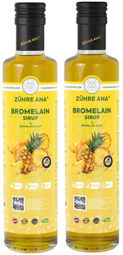 Zühre Ana Bromelaïne Siroop – Voedingssupplement met Bromelaïne, Quercetine en Vitamine C – 250 ml