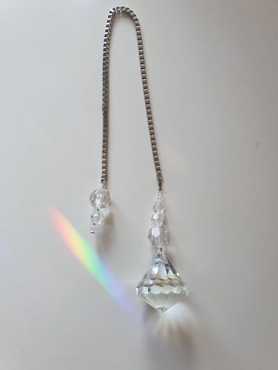 Pendel van Kristal 24 cm. ( Spiritueel, Chakra ketting, Energie, Mediteren, Reiki )