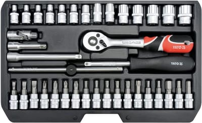 Dopsleutelset - Gereedschapset - Monteren en demonteren - Chroom-vanadiumstaal - 165 cm lengte - Zwart
