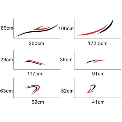 Auto Auto Carrosserie Sticker Zelfklevend Zijkant Vrachtwagen Graphics Decals Passend voor Camper Caravan RV Trailer rood