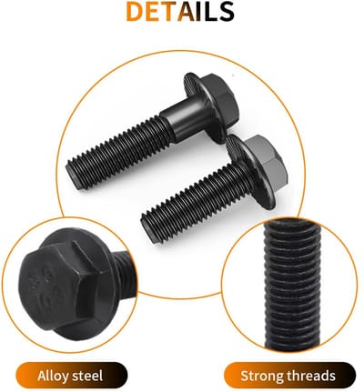 Bouten met Zeskantkop met Flens, 10,9 Grade Zwarte Legering Zwarte Afwerking, Bouten met Zeskantkop met Flens m12 * 35