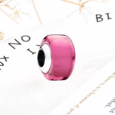 Nieuwe Fijne Murano Glas Serie Bedel Roze Rood Zwart Groen Wit Blauw Kralen Passend op Originele Armband Accessoires Diy Dames Sieraden Cadeau pink