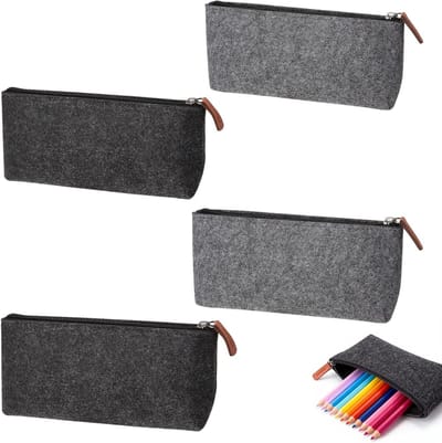 Vilten mapjes set van 4 - 22 x 11 cm - multifunctionele make-uptas - ideaal voor pennen en potloden - ShopVlot
